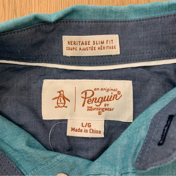 Penguin - BNWOT short sleeved collared linen shirt - Picture 3 of 6